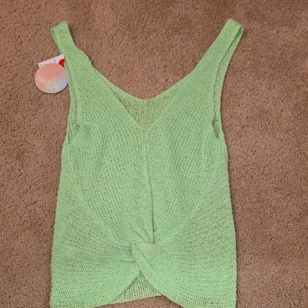 NWT Lime Green Knit Twist Tank Top